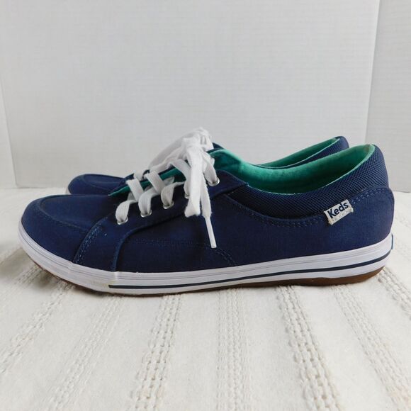 Keds Ortholites Women's Blue Lace-Up Sneakers Canvas 7.5 Cotton Canvas Logo EUC - Picture 1 of 11